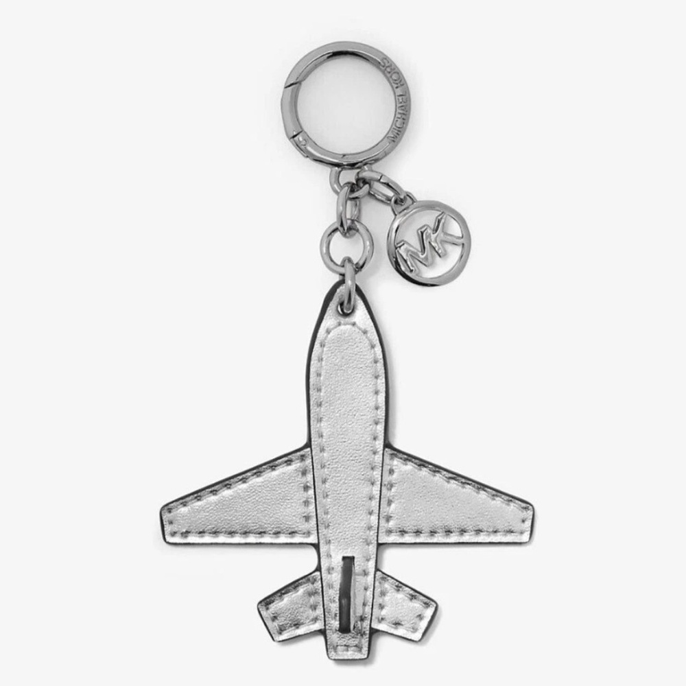 Michael Kors Silver Airplane Keychain